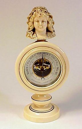 Charles X French Ivory Desktop Aneroid Barometer