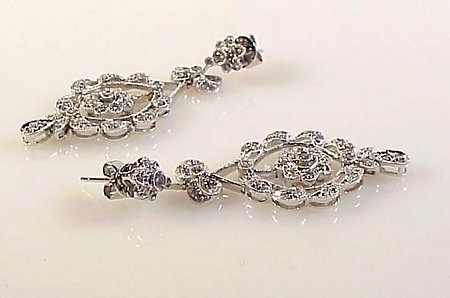 Edwardian Style Platinum &amp; Diamond Earrings