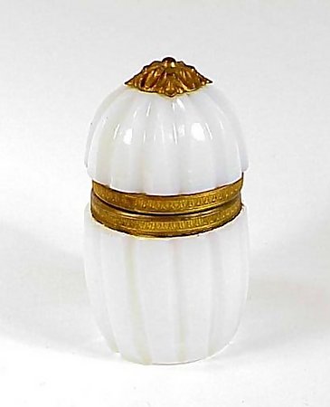 Baccarat Opaline Glass &amp; Gilt Bronze Perfume Caddy