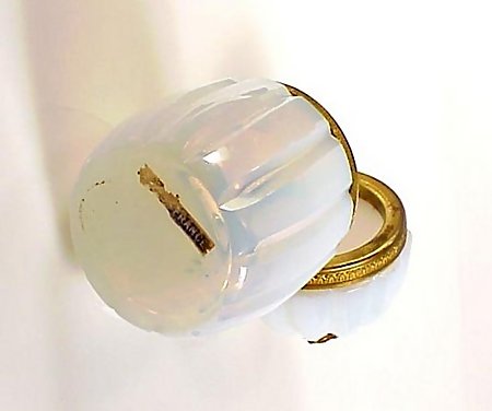 Baccarat Opaline Glass &amp; Gilt Bronze Perfume Caddy