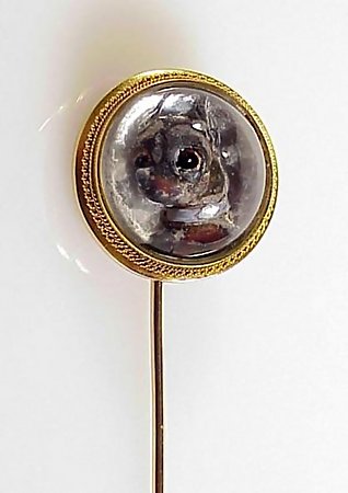 Victorian 14K Gold Essex Crystal Chihuahua Stick Pin