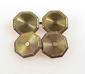 Edwardian 14K Yellow Gold Double Sided Cufflinks