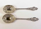 Pair English Victorian Sterling Silver Berry Spoons