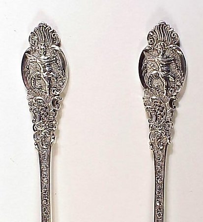 Pair English Victorian Sterling Silver Berry Spoons