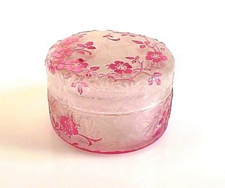 Victorian Baccarat Art Glass Cameo Glass Powder Box