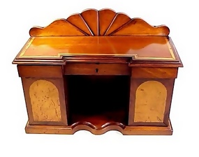 Victorian Inlaid Mahogany Miniature Sideboard Tea Caddy