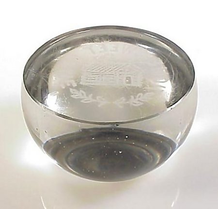 Antique S Jersey Frit HOME SWEET HOME Glass Paperweight