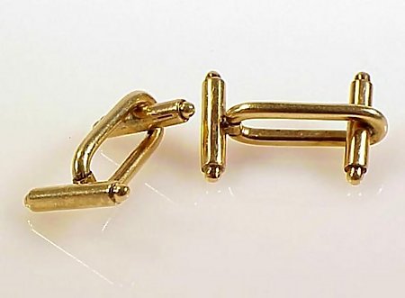 Art Deco 18K Gold Toggle Chain Link Cufflinks