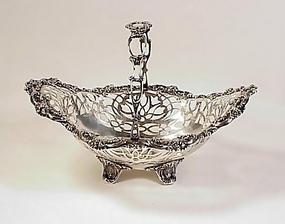 Victorian Gorham Sterling Silver Footed Pierced Basket