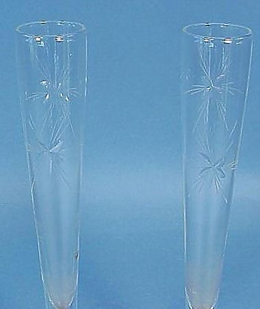 Pair Sterling Silver &amp; Cut Crystal Bud Vases