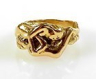 French Art Nouveau 18K Gold Erotic Ring