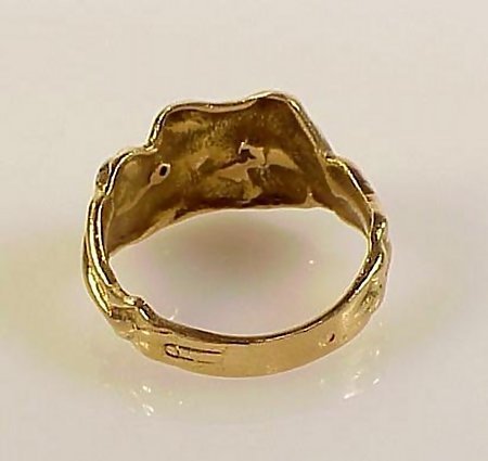 French Art Nouveau 18K Gold Erotic Ring