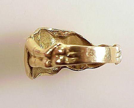 French Art Nouveau 18K Gold Erotic Ring