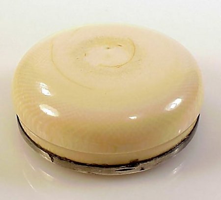 Victorian Ivory &amp; Silver Sulphide Paperweight Pansy Box