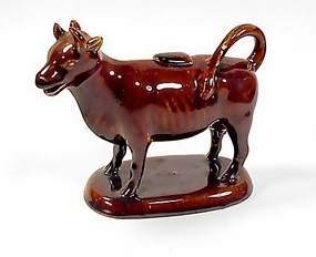 Bennington Rockingham Type Pottery Cow Creamer