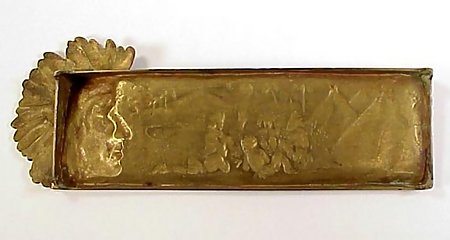 Austrian Bronze Indian Chief Pen Tray