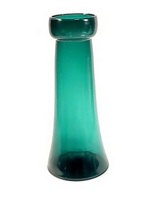 Victorian Sandwich Teal Blown Glass Hyacinth Vase