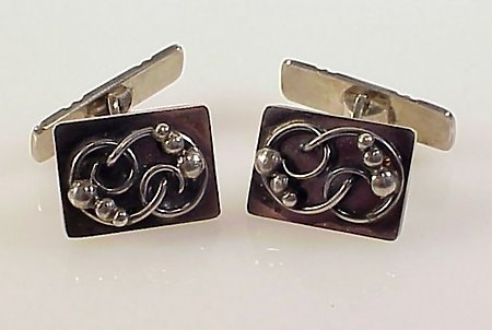 Art Deco Scandinavian Sterling Silver Cufflinks
