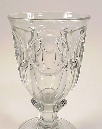 Early American Pattern Glass Flint COLONIAL Ale Goblet