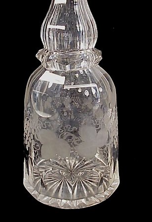 Early Cut &amp; Etched Glass Decanter