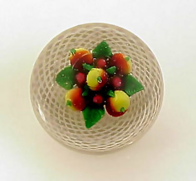 New England Glass Co. Mixed Fruit Glass Paperweight