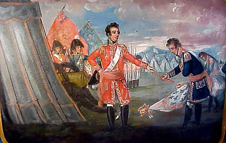 Georgian Tole Tray “Surrender of Quebec&quot;