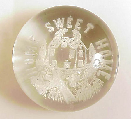 South Jersey “Home Sweet Home” Frit Glass Paperweight