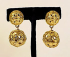 Vintage Signed Givenchy Costume Goldtone Earrings