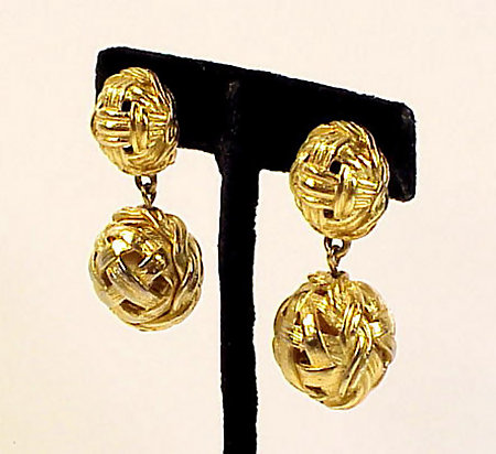 Vintage Signed Givenchy Costume Goldtone Earrings