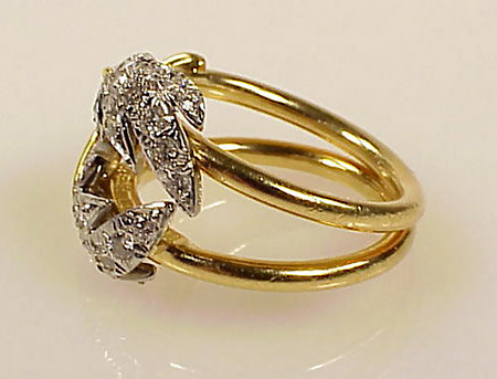 Tiffany Schlumberger 18K Platinum Diamond LEAVES Ring
