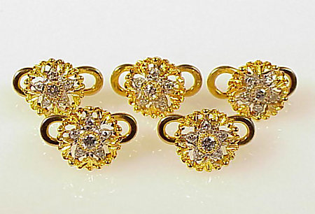 Signed DIF 18K Yellow &amp; White Gold &amp; Diamond Dress Set