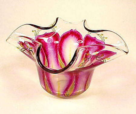 Pair Bohemian Art Nouveau Flower Form Bowls