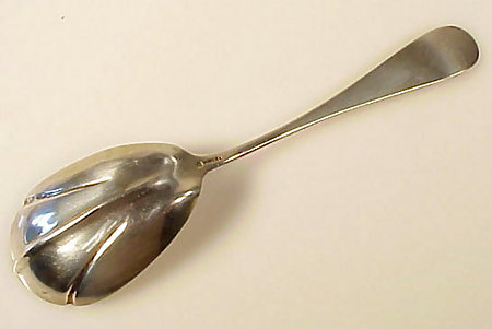 Early Durgin Sterling Silver Bright-Cut Berry Spoon