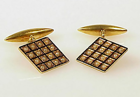 Victorian 18K Gold Enamel & Pearl Cufflinks