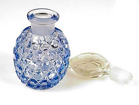 Art Deco Czech Cut Glass Perfume Bottle