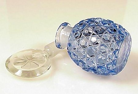 Art Deco Czech Cut Glass Perfume Bottle