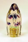 Antique Bohemian Glass Flower Pot Paperweight
