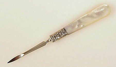 6 Victorian Sterling Silver &amp; Mother of Pearl Nut Picks