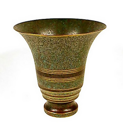 Carl Sorensen Art Deco Patinated Bronze Trumpet Vase