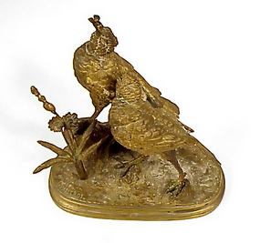 Ferdinand Pautrot Bronze Songbird Animalier Sculpture