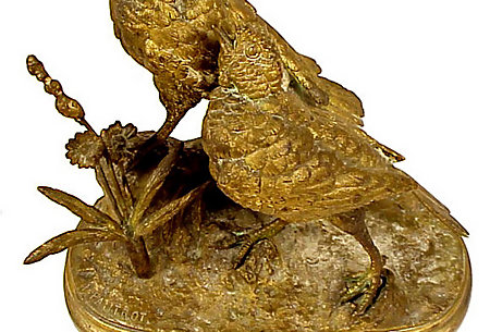 Ferdinand Pautrot Bronze Songbird Animalier Sculpture