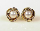 Mikimoto 18K Gold, Diamond & Mabe Pearl Earrings