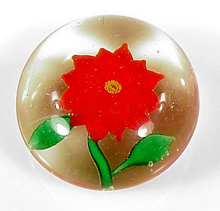 Antique Chinese Poinsettia Glass Paperweight