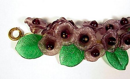 Art Deco Tutti Frutti Glass Flower Bracelet