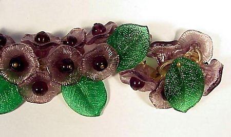 Art Deco Tutti Frutti Glass Flower Bracelet