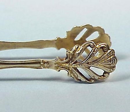 Victorian Enamel Sterling Silver Sugar Tongs