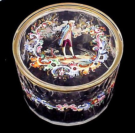 Lobmeyr Enameled Crystal Powder Jar