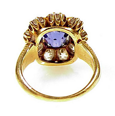 Tiffany 18K Gold Burmese Blue Sapphire Diamond Ring