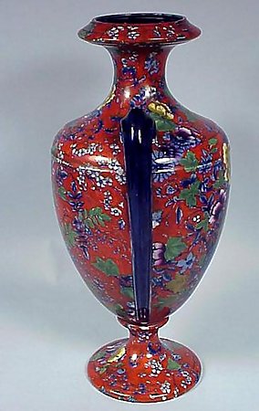 Cauldon Chintz Pottery 2-Handled Urn Vase