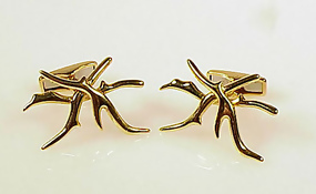 Rare Alfred Dunhill 18K Gold Coral Branch Cufflinks